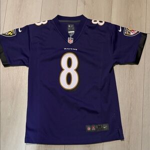 Nike Purple & White #8 Football Jersey Lamar Jackson